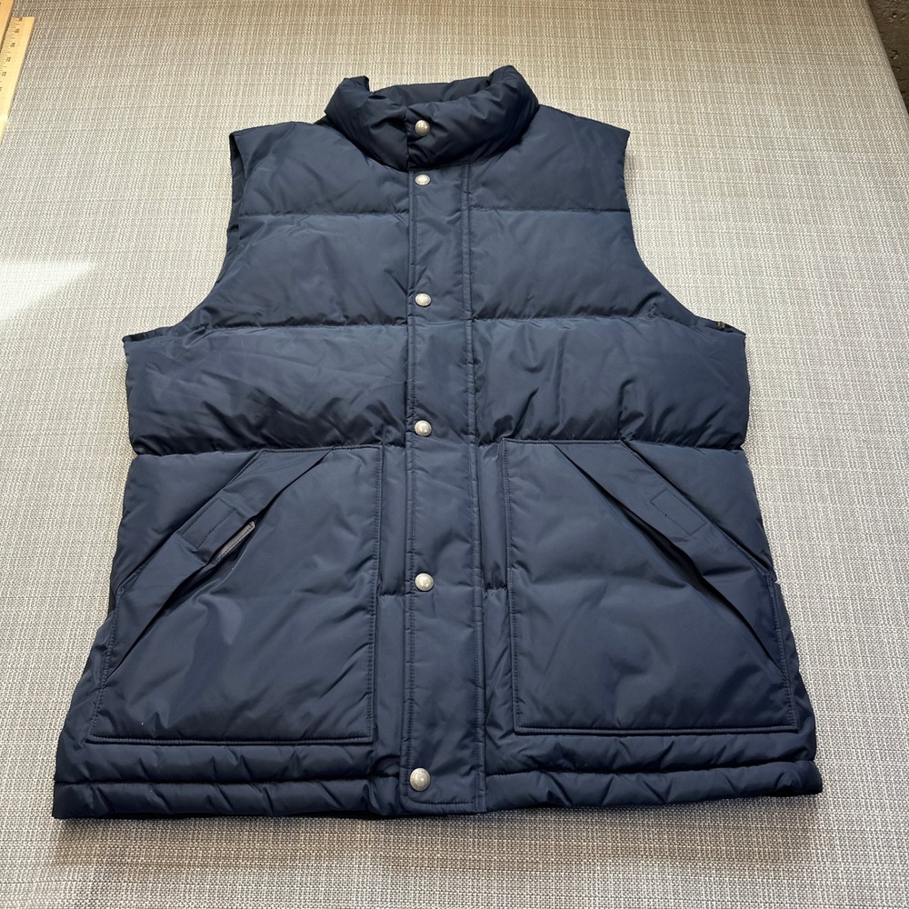 Lands End Navy Down Puffer Vest Mens‎ Medium Outdoor Preppy Outdoor Hiking